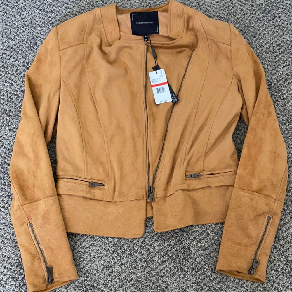 Robert Rodrigez tan suede jacket NWT